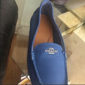 Coach blue leather loafers